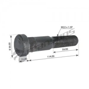 Шпилька колесная задняя [L=114 M22x1.5P D=25.7]  10шт 033.900.529 MANSONS