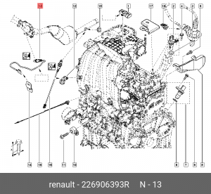 Датчик кислорода, лямбда-зонд RENAULT 2269 063 93R 226906393R RENAULT