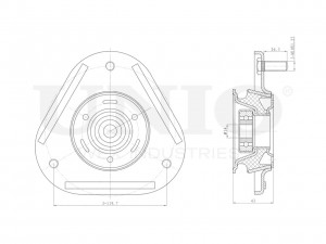 Опора амортизатора передняя RMP-13117 UNIO