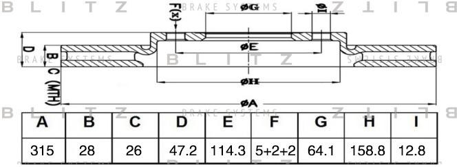 Диск тормозной BS0497 BLITZ