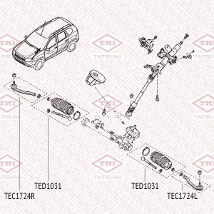 Наконечник рулевой тяги L RENAULT Duster 10- TEC1724L TEC1724L TATSUMI