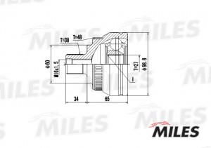 ШРУС наружный VW SHARAN/FORD GALAXY 1.8-2.8 95-06 (GKN 303509) GA20524 GA20524 MILES