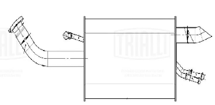 Глушитель Mitsubishi Colt (02-) 1.1i/1.3i осн. (алюм. сталь) (EMM 0530) EMM0530 TRIALLI