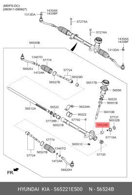 Втулка рулевой рейки 565221E500 HYUNDAI KIA
