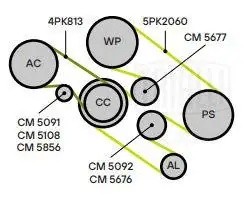 Ролик привод. ремня для ам BMW 5 (00-) 2.5d,3.0d (CM 5091) CM 5091 TRIALLI