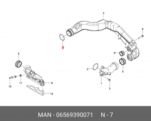 Круглое уплотнение 56X4N-EPDM9-70 06569390071 MAN
