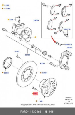 Шпилька колеса FORD Transit заднего OE 1 430 466 FORD