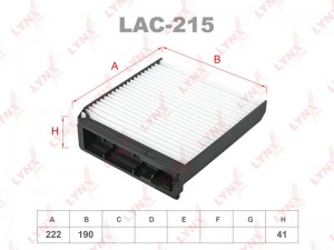 Фильтр воздушный салона ЛАДА Largus RENAULT Logan,Duster NISSAN Note (06-) LYNX LAC-215 LYNXAUTO