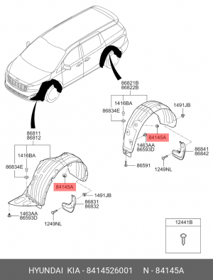 ГАЙКА M6 84145-26001 8414526001 HYUNDAI KIA