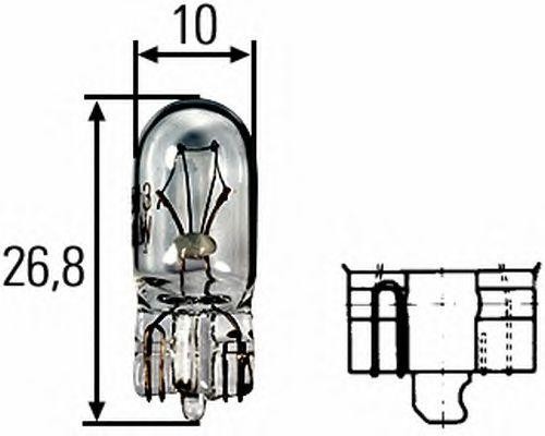 лампа накаливания! (безцокольная) 2W 24V W2.1X9.5d\ MB 8GA008901-241 HELLA