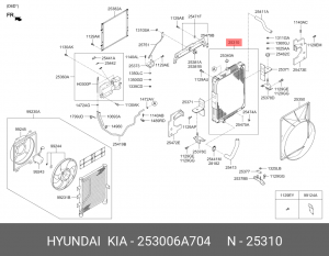 Радиатор HYUNDAI HD120 дв.D6DA19/22 OE 253006A704 HYUNDAI KIA