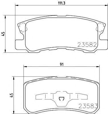 Колодки тормозные MITSUBISHI ASX,Outlander (06-),Pajero (00-) задние (4шт.) TEXT 2358202 TEXTAR