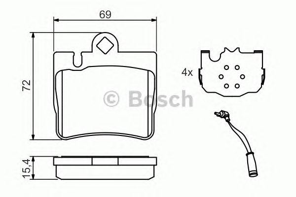 MB W220 98> 70.9x68.8x16ММ 0 986 424 830 BOSCH