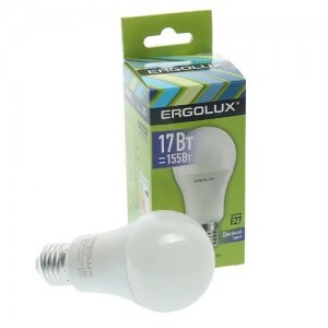 Лампа светодиодная E27 A60 17W (155W) 220V дневной ERGOLUX ELLEDA6017WE276K ERGOLUX