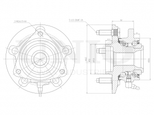 Ступица передняя (с ABS) HUB-20122 UNIO