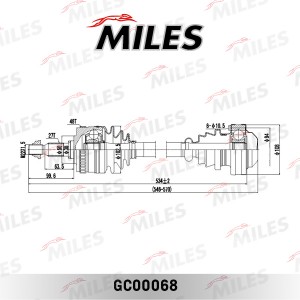 Привод в сборе левый/правый MERCEDES BENZ VITO 2.0/2.3 96-03 (ABS) (GKN 302843)  GC00068 MILES