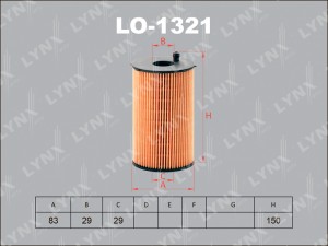 Фильтр масляный подходит для CITROEN C5/C6 2.7D 05, JAGUAR S-Type 2.7D 04-07 / X LO-1321 LYNXAUTO