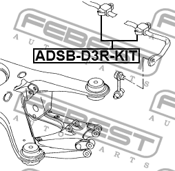 Втулка стабилизатора задняя AUDI A8 (4E) (компл-2шт) ADSB-D3R-KIT ADSBD3RKIT FEBEST