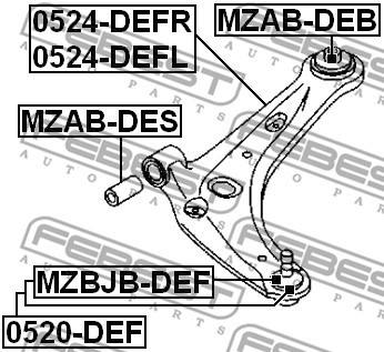 Рычаг подвески 0524-DEFL 0524-DEFL FEBEST