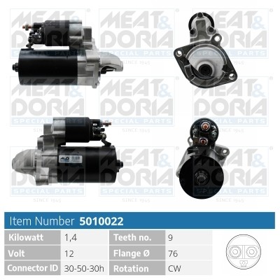 Стартер BMW 3 (E46),5 (E60),7 (E65),X3 (E83) MEAT&DORIA 5010022 MEAT DORIA