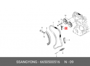 Успокоитель цепи ГРМ SSANGYONG Actyon (06-),Kyron (05-),Actyon Sports,Rexton (D2 6650500516 SSANG YONG