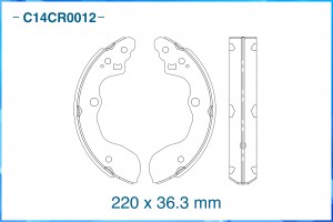 Тормозные колодки задние барабанные Low Metallic C14CR0012 C14CR0012 CWORKS