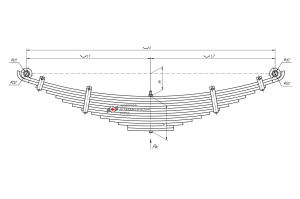 Рессора SHAANXI SHACMAN Delong E-3 передняя левая (14 листов) L=1784мм ЧМЗ SPRIN 901614SH290201210 OMK AUTO