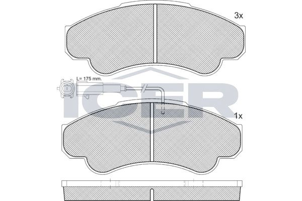 141522 колодки дисковые передние !\ Peugeot Boxer 350 Models, Fiat Ducato 18 Max 141522 ICER