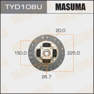 диск сцепления!\ Toyota Camry/Carina/Picnic 2.0D-2.2TD 85> TYD108U MASUMA