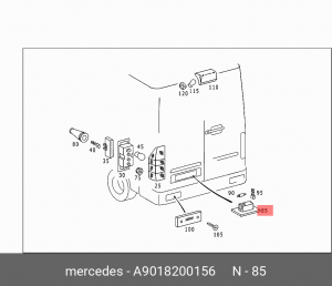Фонарь освещения знака номерного MERCEDES Sprinter (95-06) OE A9018200156 MERCEDES BENZ