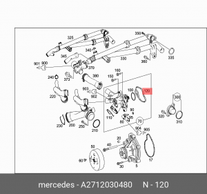 ПРОКЛАДКА НАСОСА ВОДЯНОГО 2712030480 A 271 203 04 80 MERCEDES BENZ
