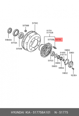 Шпилька колеса HYUNDAI AeroSpace,AeroQueen,Universe переднего правая OE 517758A101 HYUNDAI KIA