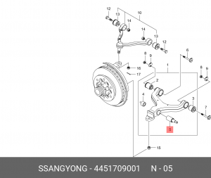 Опора амортизатора SSANGYONG Actyon Sports (06-/12-),Kyron (06-),Rexton (06-) пе 4451709001 SSANG YONG