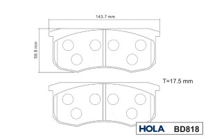 Колодки тормозные дисковые передние для а/м УАЗ 3160 HOLA BD818 HOLA