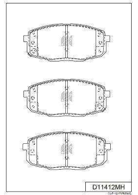 Колодки тормозные дисковые  HYUNDAI CRETA D11412MH D11412MH MK KASHIYAMA