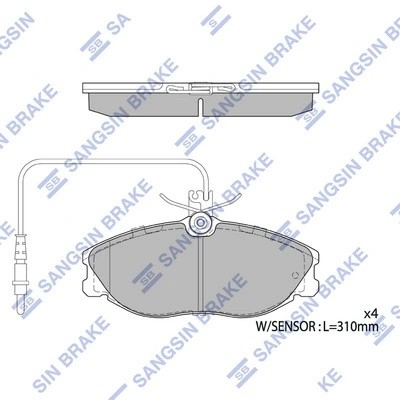 Колодки тормозные PEUGEOT 306,406 передние (4шт.) SANGSIN SP4045 SANGSIN