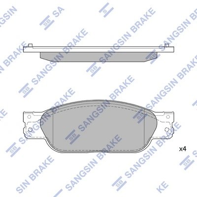 Колодки тормозные JAGUAR S-Type передние (4шт.) SANGSIN SP4061 SANGSIN
