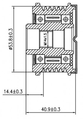 Шкив с обгонной муфтой генер. для а/м Citroen C-Elysee (12-) 1.2i/1.6i (SGP 2003 SGP 2003 START VOLT