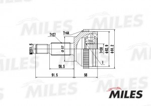 ШРУС наружный FORD MONDEO 1.6-2.0 93-00 (с ABS) (GKN 303084) GA20115 GA20115 MILES