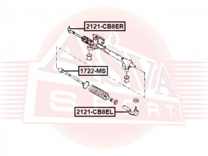 НАКОНЕЧНИК РУЛЕВОЙ ЛЕВЫЙ С ЭЛЕКТРОУСИЛИТЕЛЕМ РУЛЯ FORD 2121CB8EL 2121-CB8EL ASVA