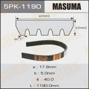 ремень поликлиновой! 5PK1188\ Toyota Corolla 2.0D 92>/RAV 4 2.0D 01> 5PK-1190 MASUMA