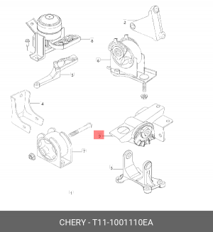 ОПОРА ДВИГАТЕЛЯ ЛЕВАЯ 2,0+АКПП T11-1001110EA T11-1001110EA CHERY