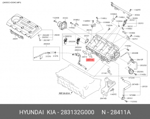 прокладка коллектора впускного! (x2)\ Hyundai ix35/Sonata 2.0 G4KD 10> 283132G000 HYUNDAI