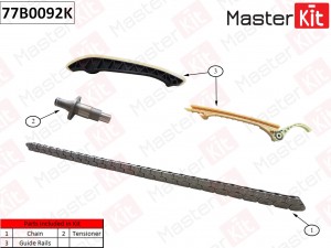 Комплект цепи ГРМ Mercedes-Bez W168 1.4i - 1.6i M166 97-05 (без звездочек) 77B00 77B0092K MASTER KIT