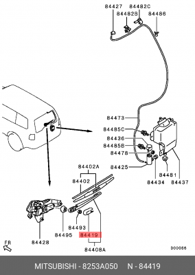 Колпачок MITSUBISHI Outlander,Pajero,Montero рычага стеклоочистителя заднего OE 8253A050 MITSUBISHI