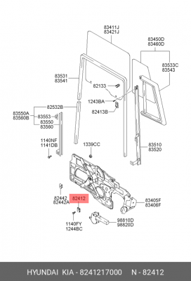 Фиксатор HYUNDAI Accent (06-) KIA Bongo 3 (06-),Rio (05-) стекла двери OE 8241217000 HYUNDAI KIA