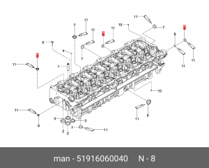 Запорная крышка A25,2/8-X5CRNI1810N 51916060040 MAN