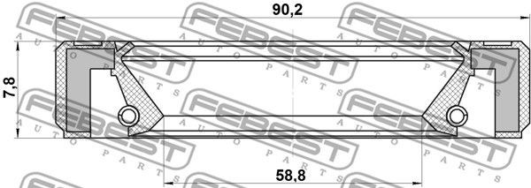 Сальник привода 58.8x90.2x7.8x7.8 MERCEDES BENZ ML 350 W164 95LAY-60900808R 95LAY-60900808R FEBEST