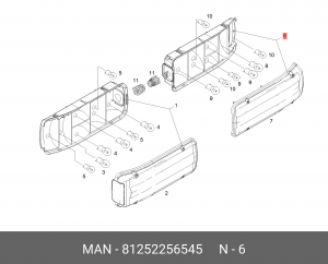 Фонарь задний, правый (OEM) 81252256545 MAN 81252256545 MAN