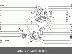 Трубка ВАЗ-21124 указателя уровня масла АвтоВАЗ 21124-1009080-00 LADA VAZ